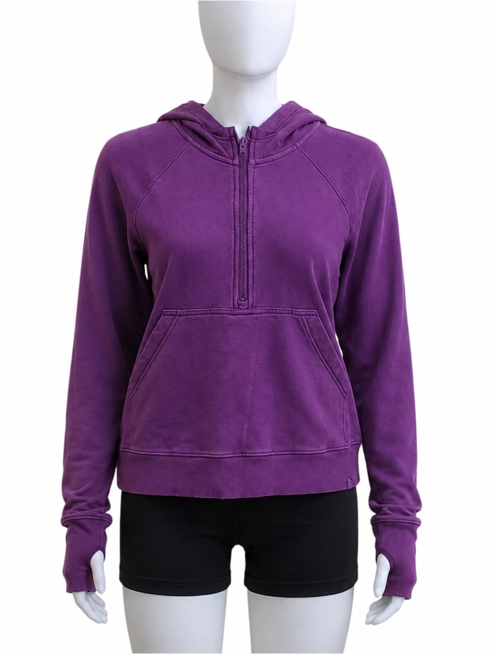 Joylab Purple Half-Zip athletic Hoodie with thumbholes size XS